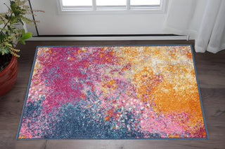 Home Outfitters 2' X 3' Blue And Orange Abstract Area Rug