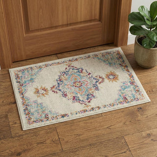 Home Outfitters 2' X 3' Gray And Ivory Medallion Distressed Area Rug