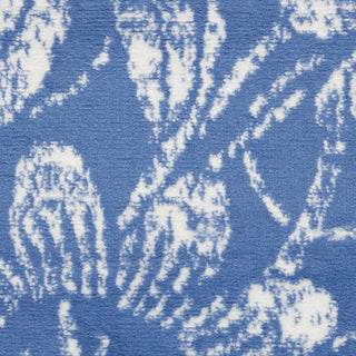 Home Outfitters 4' X 6' Blue And Ivory Floral Vines Distressed Area Rug