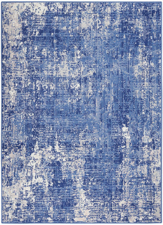 Home Outfitters 4' X 6' Blue And Ivory Abstract Distressed Area Rug