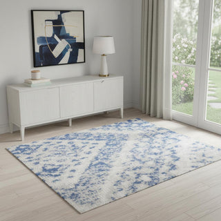 Home Outfitters 4' X 6' Ivory And Blue Geometric Area Rug