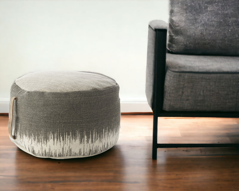 Home Outfitters 20" Charcoal Cotton Abstract Pouf Ottoman