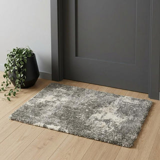 Home Outfitters 2' X 3' Gray And Ivory Distressed Abstract Scatter Rug