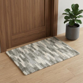 Home Outfitters 2' X 3' Gray And Ivory Geometric Pattern Scatter Rug