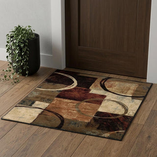 Home Outfitters 2' X 3' Brown And Black Abstract Geometric Scatter Rug