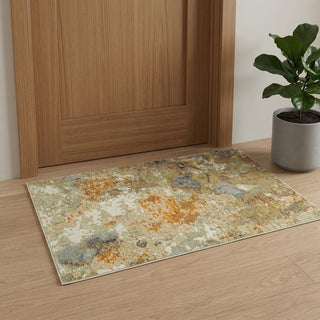 Home Outfitters 2' X 3' Gold and Ivory Power Loom Area Rug