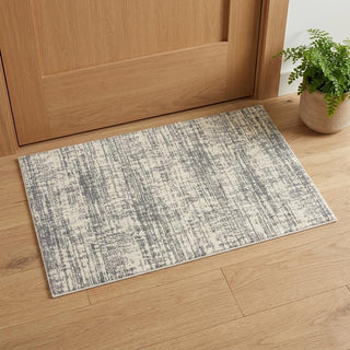 Home Outfitters 2' X 3' Gray and Ivory Shag Power Loom Area Rug