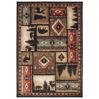 Home Outfitters 2' X 3' Gold and Ivory Power Loom Area Rug