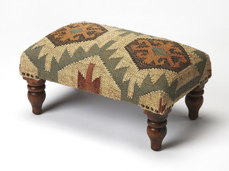 Home Outfitters 20" Brown Linen Cocktail Ottoman