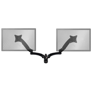 Sit-Stand Wall Mount Monitor Arm: Extended Dual Screen Black