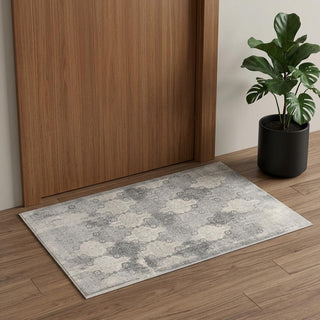 Home Outfitters 2' X 3' Gray Distressed Trellis Pattern Scatter Rug