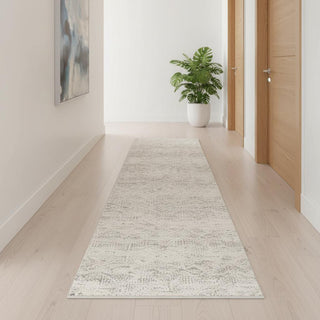 Home Outfitters 2' X 20' Ivory Distressed Ikat Pattern Runner Rug
