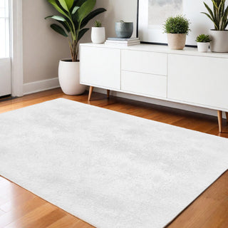 Home Outfitters 4' X 5' White Power Loom Area Rug