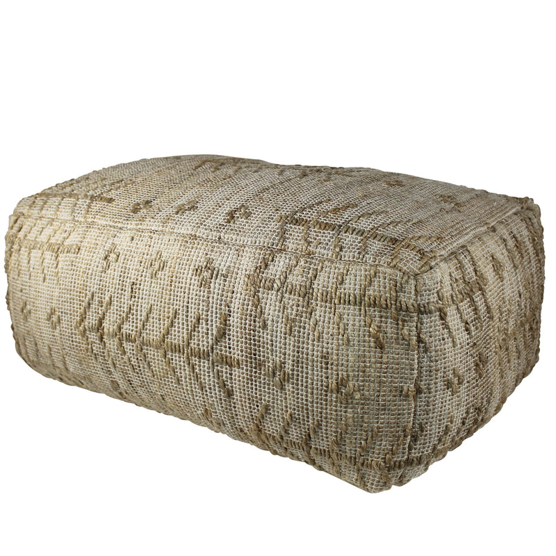 Home Outfitters Natural Hemp Textured Rectangle Pouf