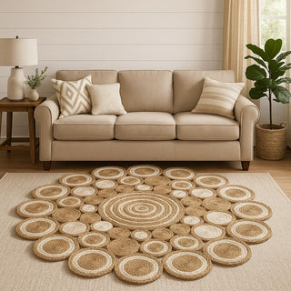 Home Outfitters 5' X 5' Natural Jute Hand Braided Area Rug