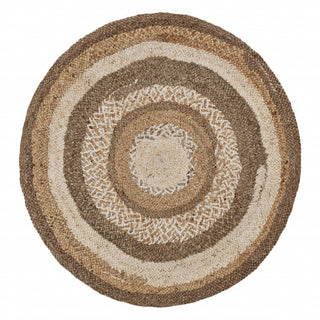 Home Outfitters 5' Beige Jute Hand Braided Round Rug
