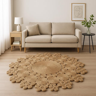 Home Outfitters 5' X 5' Natural Jute Hand Braided Area Rug