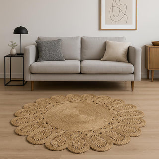 Home Outfitters 5' X 5' Natural Jute Hand Braided Area Rug
