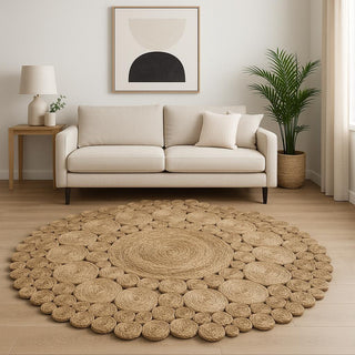Home Outfitters 5' X 5' Natural Jute Hand Braided Area Rug