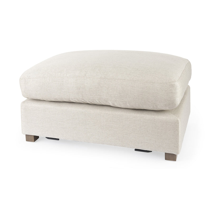 Home Outfitters 26" Beige Polyester And Brown Cocktail Ottoman