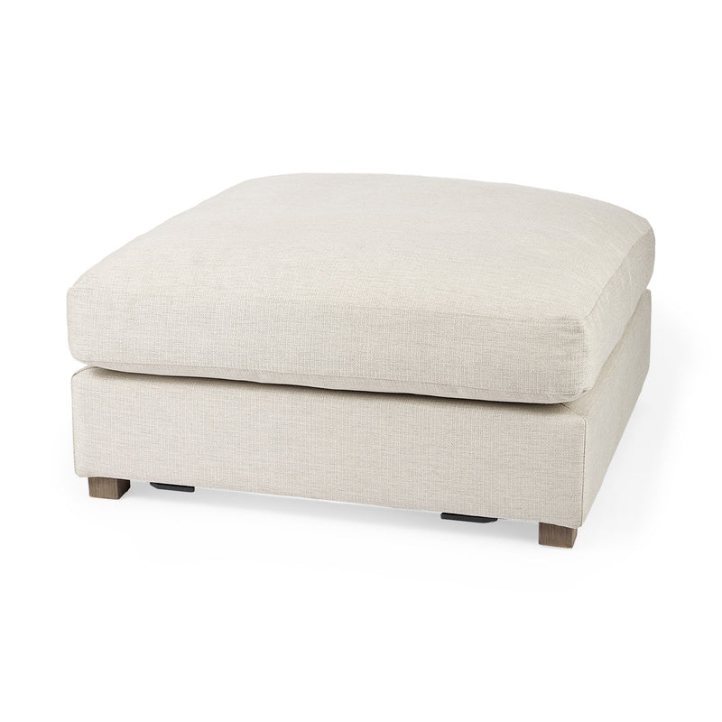 Home Outfitters 39" Beige Polyester And Brown Cocktail Ottoman