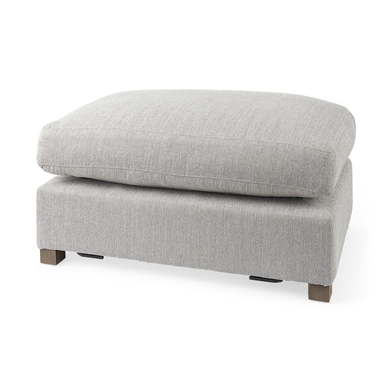 Home Outfitters 26" Light Gray Jute And Brown Cocktail Ottoman