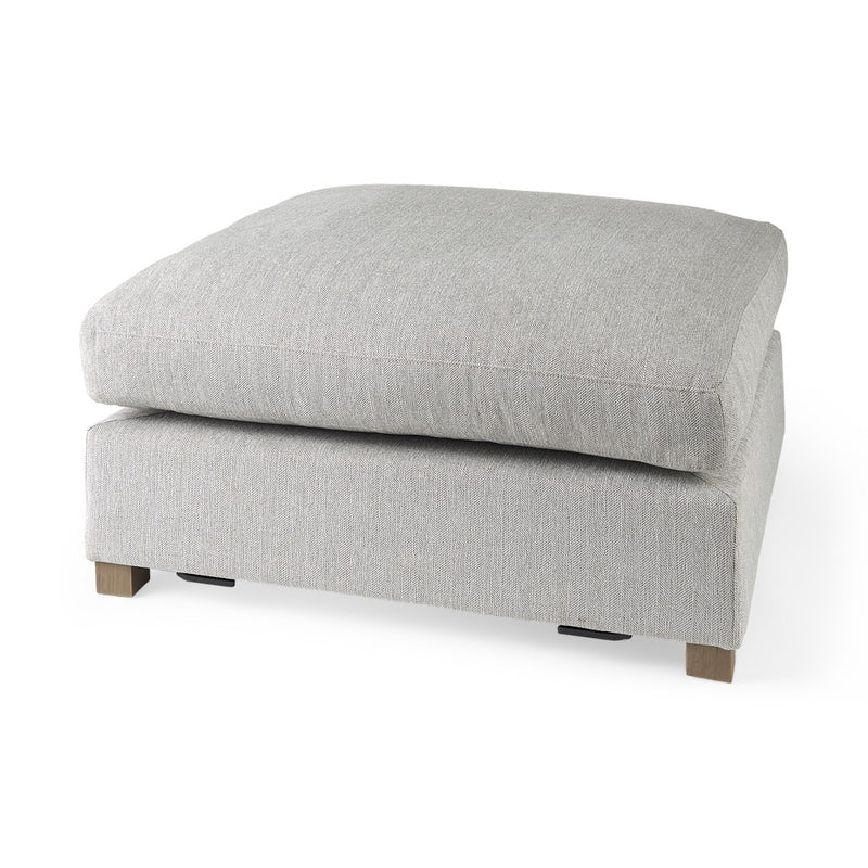 Home Outfitters 39" Light Gray Polyester And Brown Cocktail Ottoman