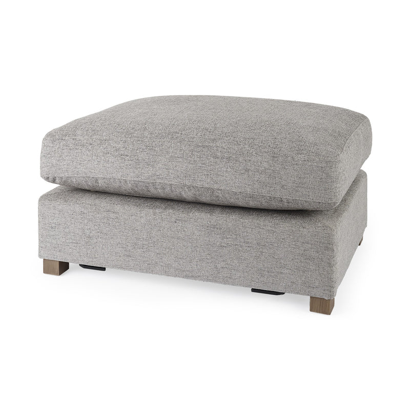 Home Outfitters 26" Gray Polyester And Brown Cocktail Ottoman