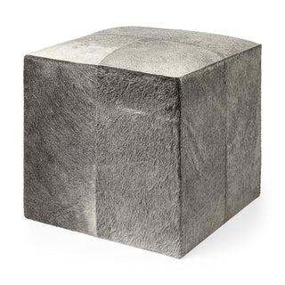 Home Outfitters 20" Gray Wool Cube Ottoman