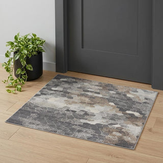 Home Outfitters 2' X 3' Beige Cobblestone Pattern Scatter Rug