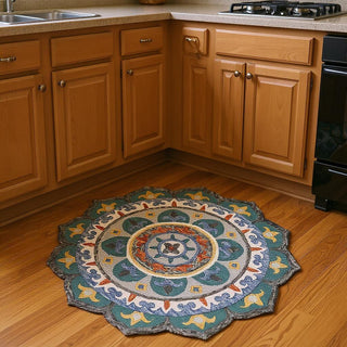 Home Outfitters 4' Green And Ivory Wool Hand Hooked Round Rug