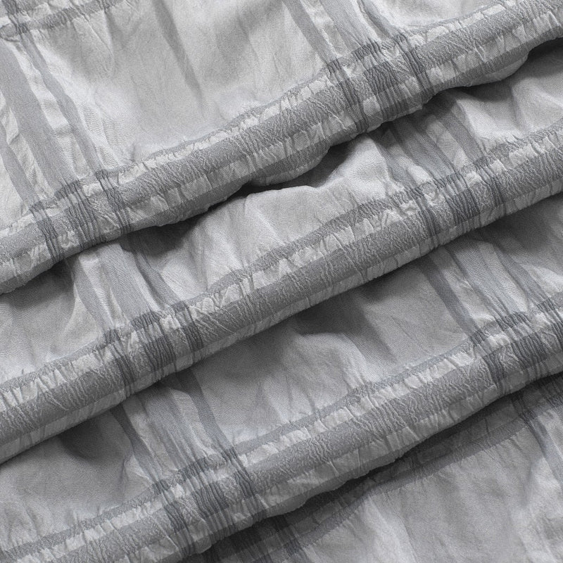 Home Outfitters Gray Modern Striped Crinkle Shower Curtain