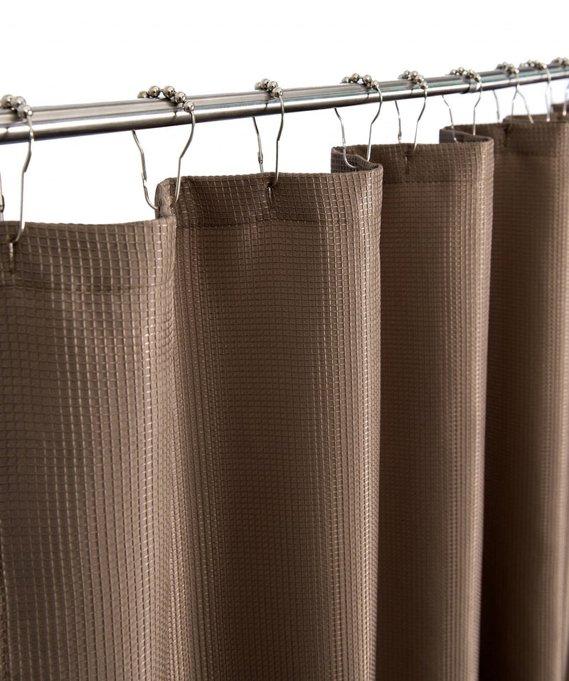 Home Outfitters Luxurious Mocha Waffle Weave Shower Curtain