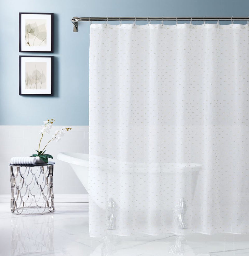 Home Outfitters Gold Puff Sprinkles Shower Curtain