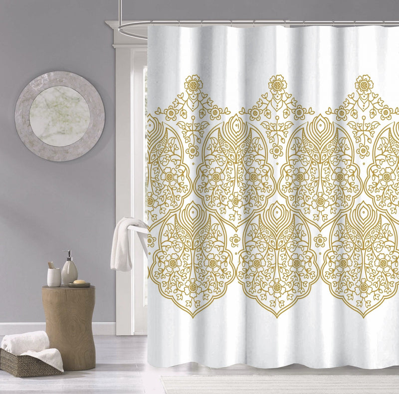 Home Outfitters Gold Decorative Medallion Shower Curtain