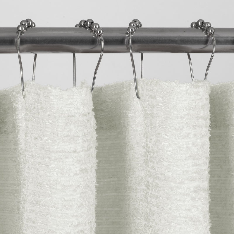 Home Outfitters Pearl White Soft Textured Shower Curtain