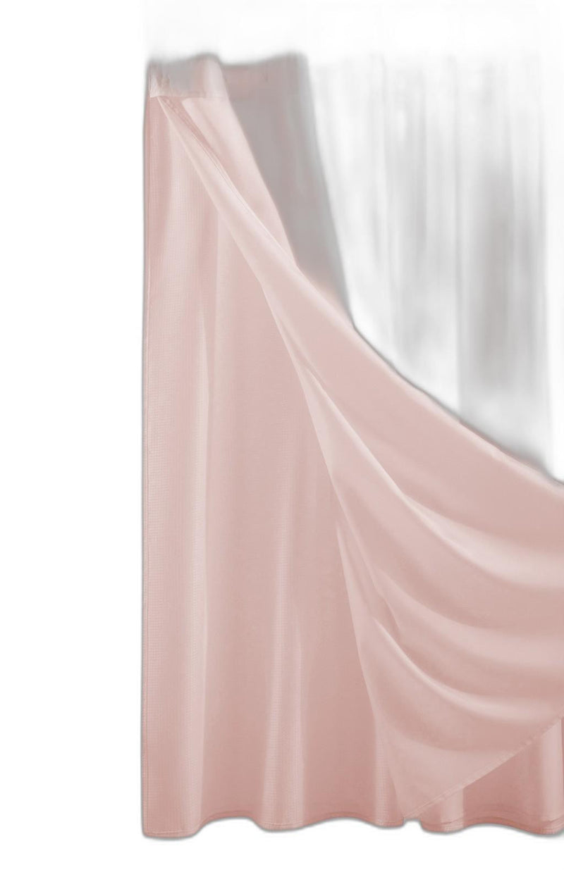 Home Outfitters Blush Sheer and Grid Shower Curtain and Liner Set