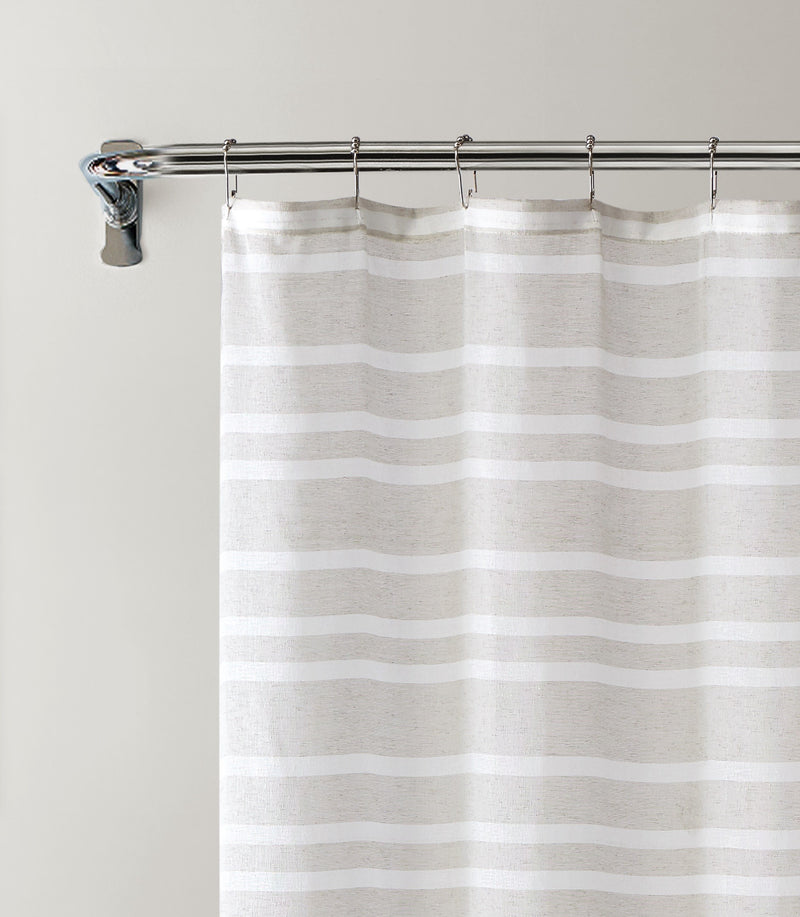 Home Outfitters Taupe and White Striped Shower Curtain