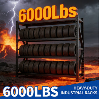 Heavy Duty Garage Shelving with Adjustable Metal Shelves - 6000LBS