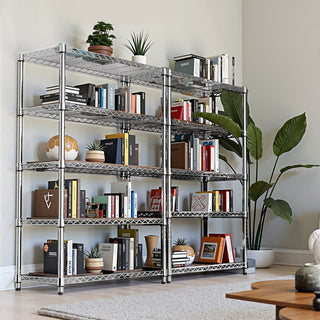 5-Tier Utility Steel Storage Shelving Unit with 1750 LBS Capacity - Carbon Steel