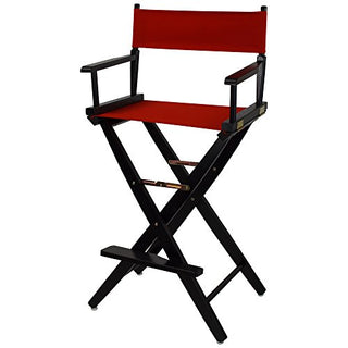 American Trails Extra-Wide Premium 30" Director's Chair Black Frame with Red Canvas, Bar Height