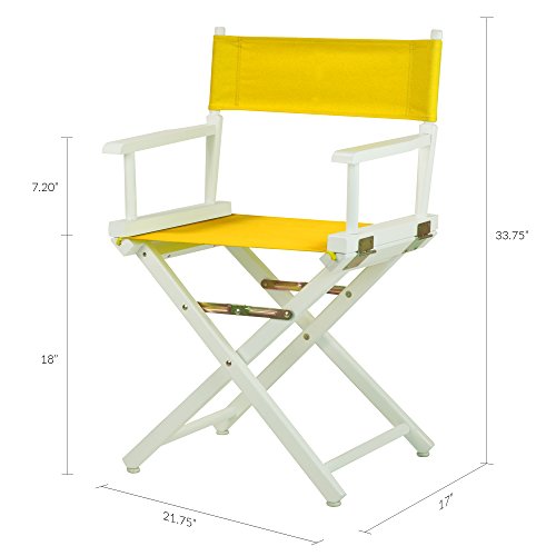 Casual Home 200-01/021-34 18" White Frame-Gold Canvas Director Chair Classic Height, WhiteFrame