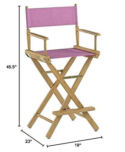 Casual Home 230-00/021-22 Director Chair 30" - Bar Height Natural Frame/Pink Canvas