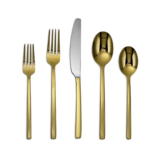 Cambridge Silversmiths Beacon Gold Mirror 20-Piece Flatware Set