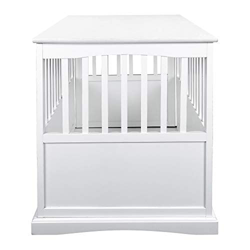 Casual Home Wooden Large Pet Crate, End Table, White