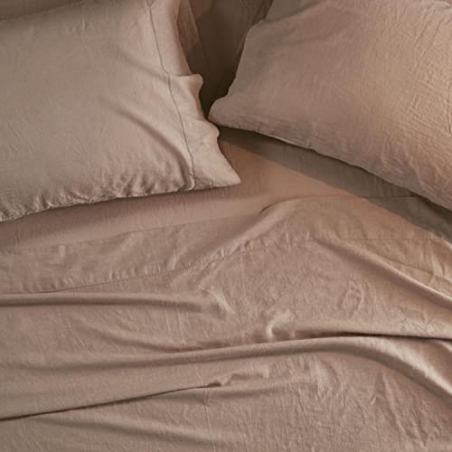 Madison Park Linen Blend Cotton and Linen Pillowcase with Warm Taupe MP21-7884
