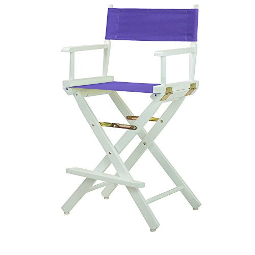 Casual Home 220-01/021-41 Temporary Seating Director Chair 24" - Counter Height WhiteFrame/Purple Canvas