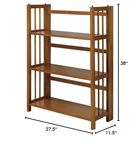 Casual Home 3-Shelf Stackable 27.5" Wide-Chestnut fold Bookcase