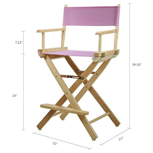 Casual Home 220-00/021-22 Director Chair 24" - Counter Height Natural Frame/Pink Canvas