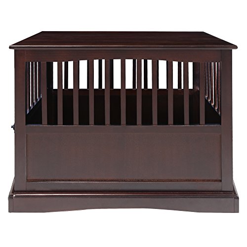 Casual Home Wooden Large Pet Crate, End Table, Espresso